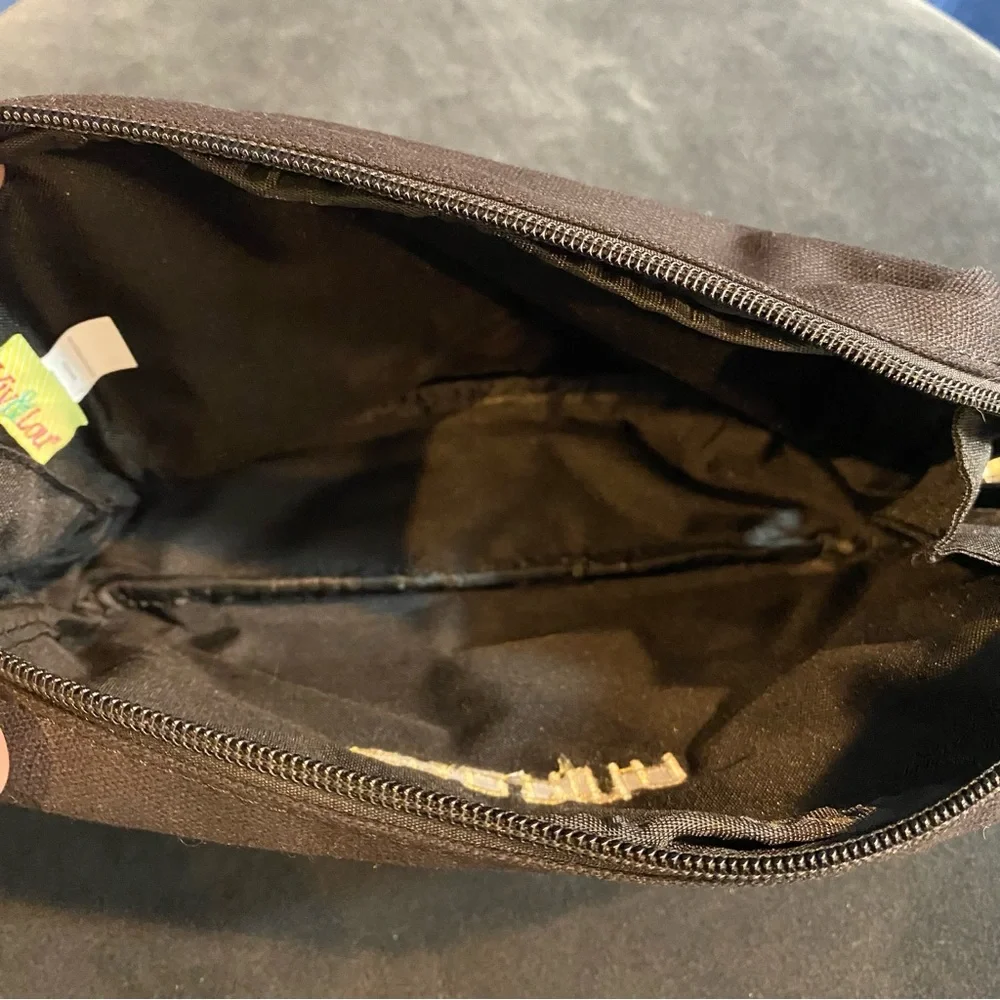 Black with Gold Accent ‘Sabrina’ Embroidered Large Cosmetic Travel Case